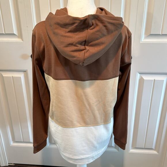 Wanna B Small Neutral Color-block Pullover Hoodie - Picture 9 of 10